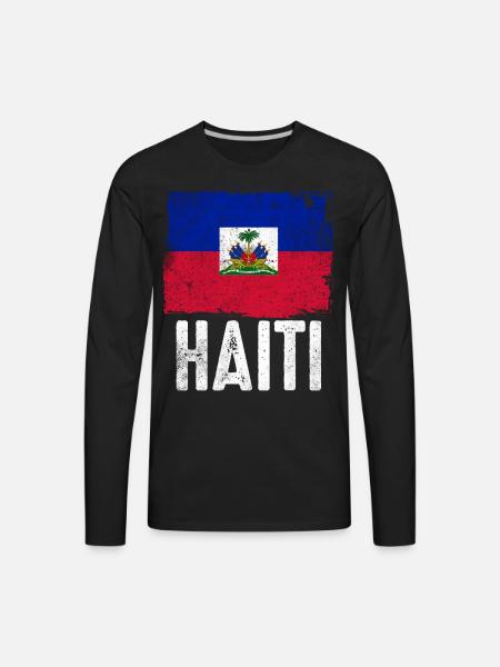 Haitian Holidays Haiti Flag - Men's Premium Long Sleeve T-Shirt - black
