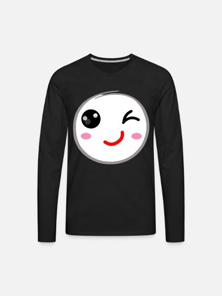 Winking face, Wink smile - Men's Premium Long Sleeve T-Shirt - black