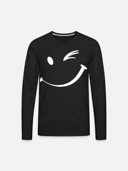 Winking face, Wink smile - Men's Premium Long Sleeve T-Shirt - black