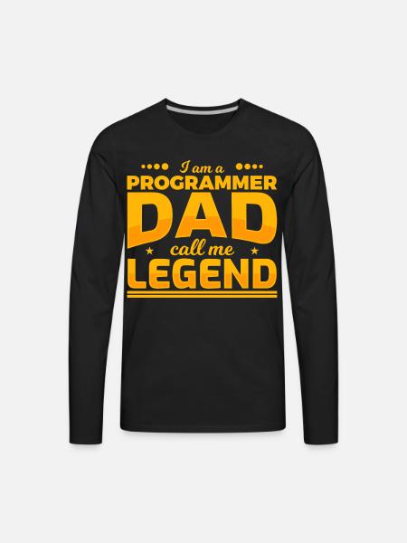 Programmer Father - Men's Premium Long Sleeve T-Shirt - black