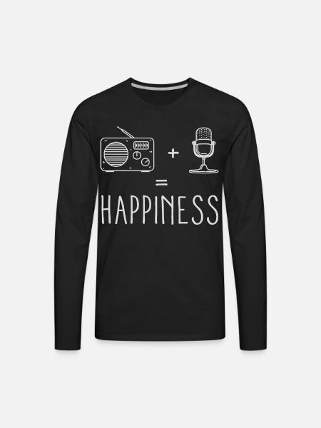 Radio Microphone Happiness - Men's Premium Long Sleeve T-Shirt - black