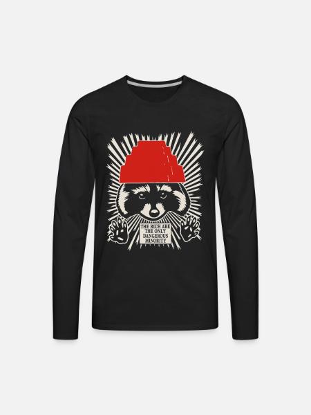 Raccoon DEVO Hat Poster – Bold Political Art Print - Men's Premium Long Sleeve T-Shirt - black