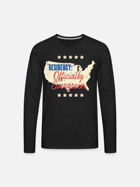 Green Card Residency Officially Evergreen - Men's Premium Long Sleeve T-Shirt - black