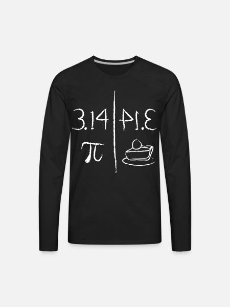 Pi Mirrors Pie - Men's Premium Long Sleeve T-Shirt - black