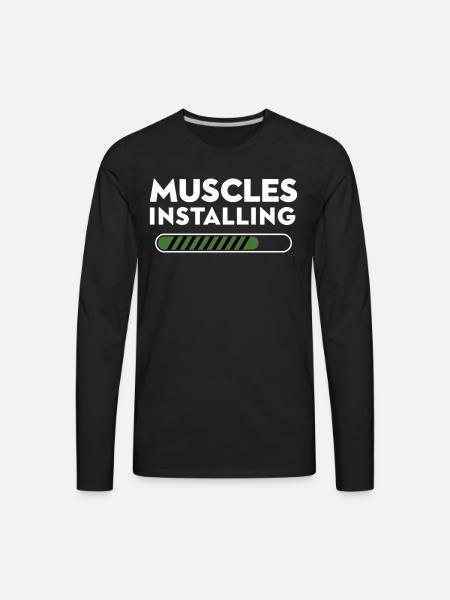 Muscles Installing Progress - Men's Premium Long Sleeve T-Shirt - black