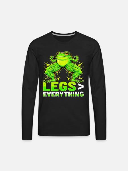 Legs Over Everything Frog - Men's Premium Long Sleeve T-Shirt - black
