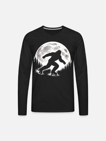Bigfoot Roller Skater - Men's Premium Long Sleeve T-Shirt - black