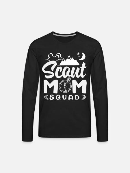 Proud Mother Scout Scouting Mom Squad - Men's Premium Long Sleeve T-Shirt - black