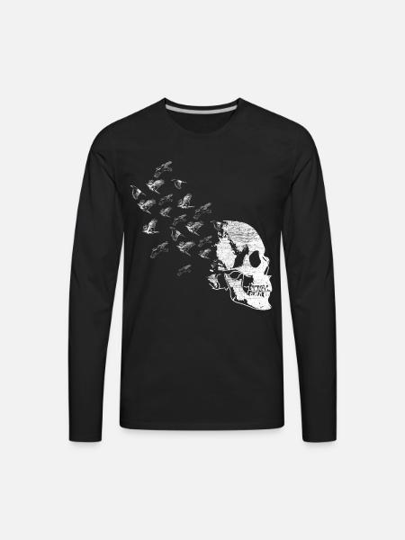 Raven odin birds - Men's Premium Long Sleeve T-Shirt - black