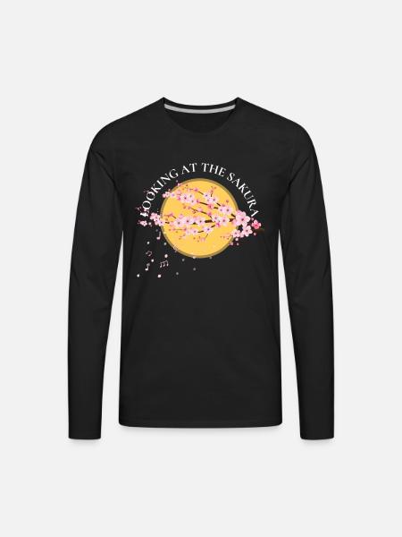 Looking at the SAKURA - Men's Premium Long Sleeve T-Shirt - black