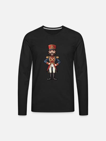 Nutcracker Figurine - Men's Premium Long Sleeve T-Shirt - black