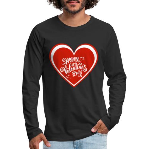 Hearts Love February Valentine's Day February 14 - Men's Premium Long Sleeve T-Shirt