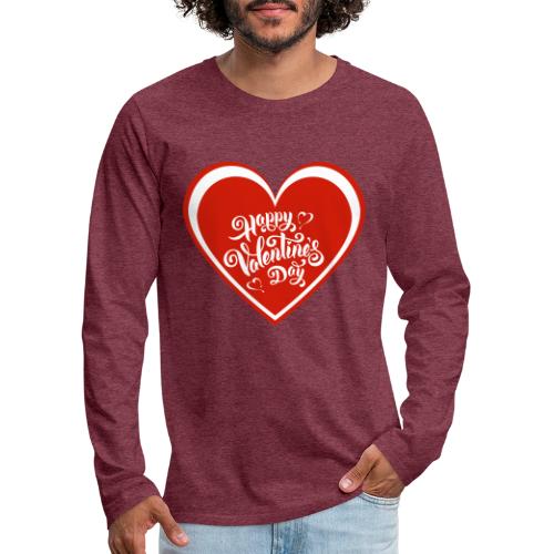 Hearts Love February Valentine's Day February 14 - Men's Premium Long Sleeve T-Shirt