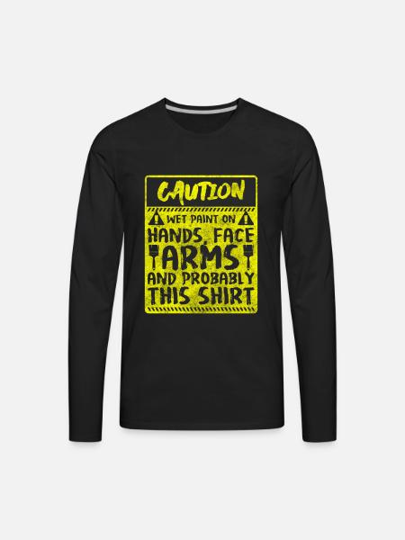 Artist Painting Spray Can - Men's Premium Long Sleeve T-Shirt - black