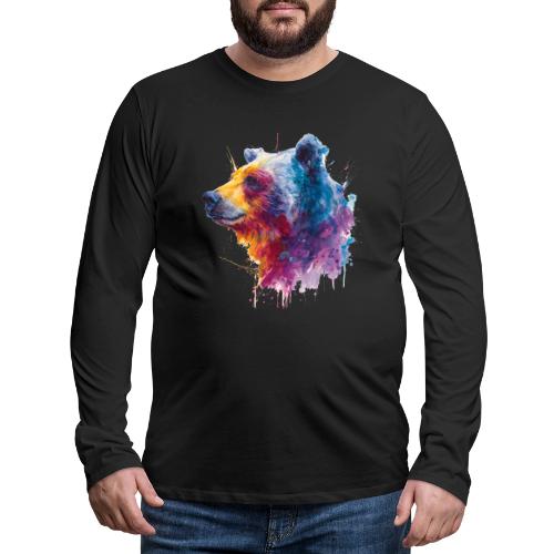 Watercolor Bear Portrait - Men's Premium Long Sleeve T-Shirt