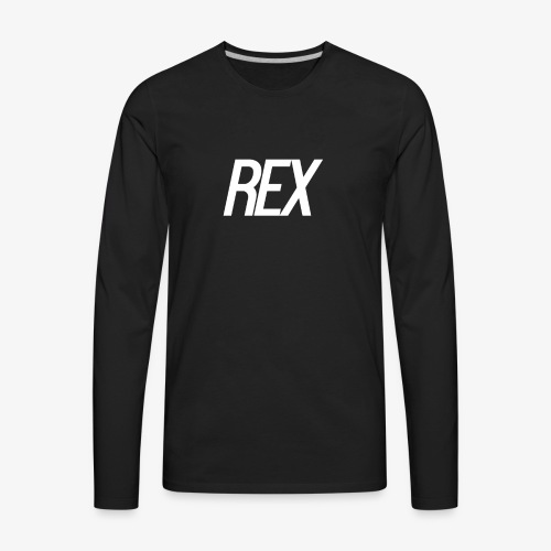 Rex Logo (White Text) - Men's Premium Long Sleeve T-Shirt