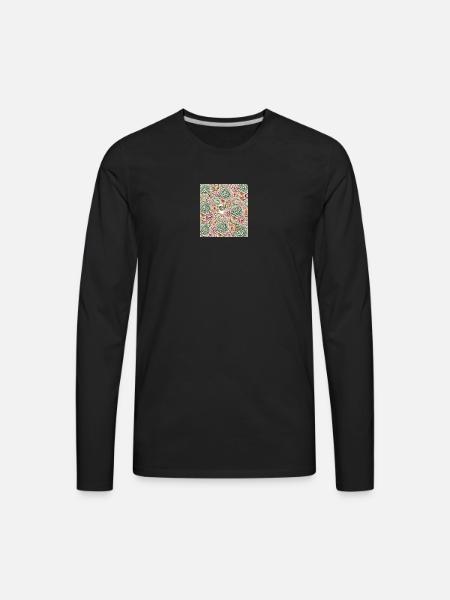 Unique floral design - Men's Premium Long Sleeve T-Shirt - black