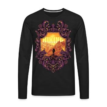 Hiking with Sunset - Men's Premium Long Sleeve T-Shirt - black - Front - Jose (178cm)