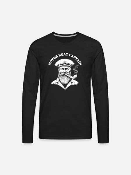 Motor Boat Captain - Men's Premium Long Sleeve T-Shirt - black