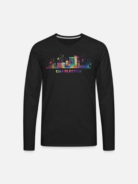 Charlestonian Skyline Charleston - Men's Premium Long Sleeve T-Shirt - black