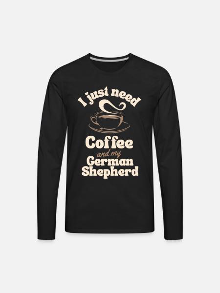 Coffee German-shepherd lover - Men's Premium Long Sleeve T-Shirt - black
