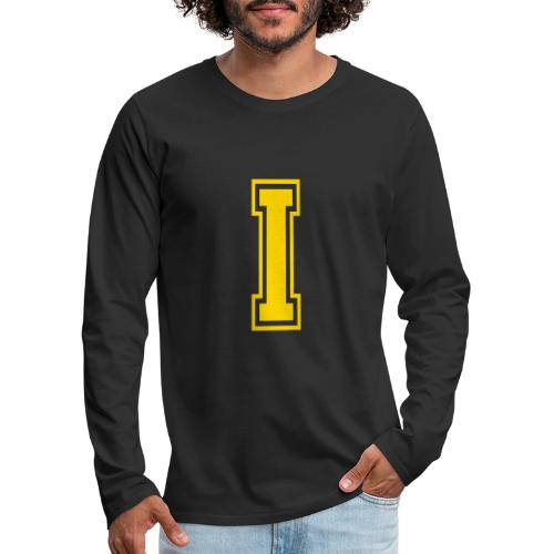 Letter I – Capital Athletic Alphabet Monogram - Men's Premium Long Sleeve T-Shirt