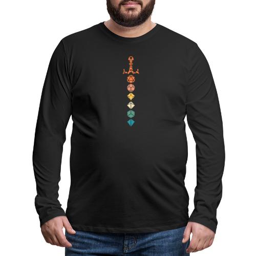 Retro Polyhedral Dice Sword - Men's Premium Long Sleeve T-Shirt