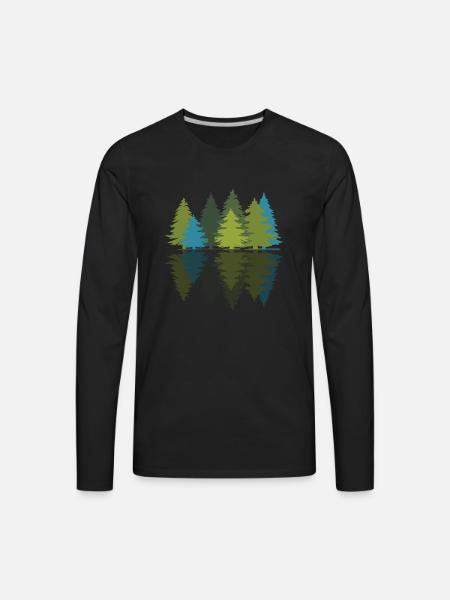 Forest Pine Trees - Men's Premium Long Sleeve T-Shirt - black