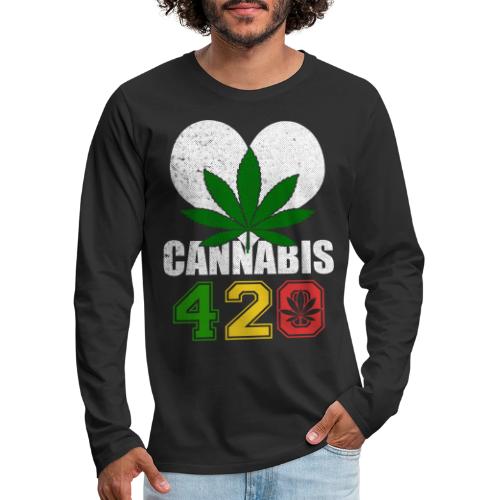 Sidesplitting 420 Love Herb Weed Marijuana Design - Men's Premium Long Sleeve T-Shirt