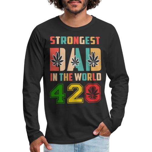 Chucklesome 420 Dad Loves Herb Weed Marijuana - Men's Premium Long Sleeve T-Shirt