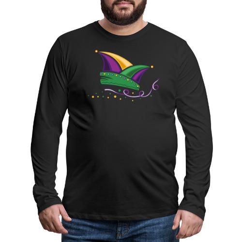 Mardi Gras Carnival Fool Cap Streamer Confetti - Men's Premium Long Sleeve T-Shirt
