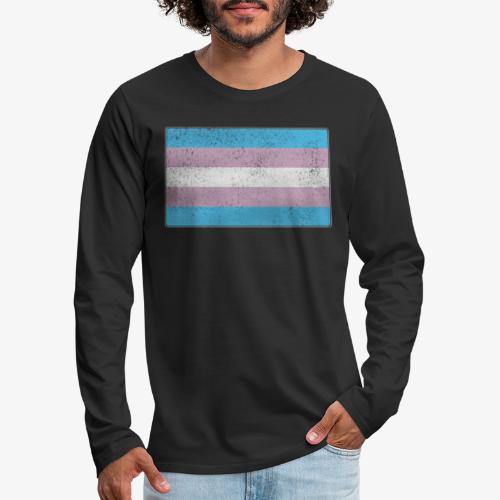 Distressed Transgender Pride Flag - Men's Premium Long Sleeve T-Shirt