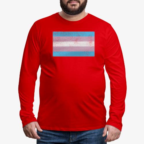 Distressed Transgender Pride Flag - Men's Premium Long Sleeve T-Shirt