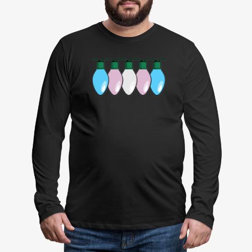 Transgender Pride Flag Christmas Lights - Men's Premium Long Sleeve T-Shirt