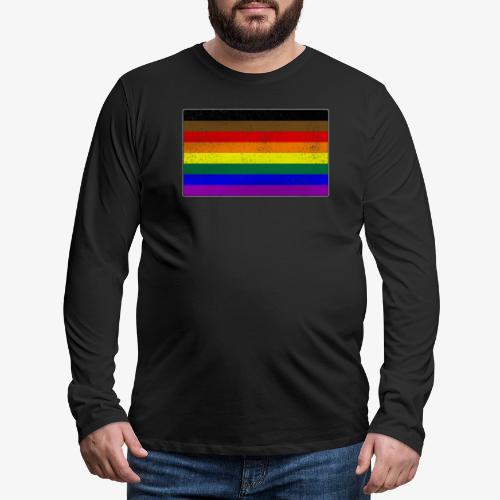 Distressed Philly LGBTQ Gay Pride Flag - Men's Premium Long Sleeve T-Shirt