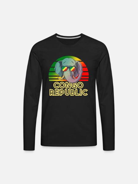 Congo Republic - Men's Premium Long Sleeve T-Shirt - black