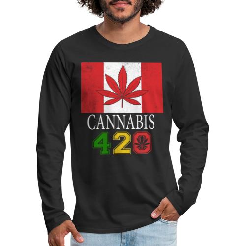 Comical 420 Celebrate Herb Weed Marijuana Design - Men's Premium Long Sleeve T-Shirt