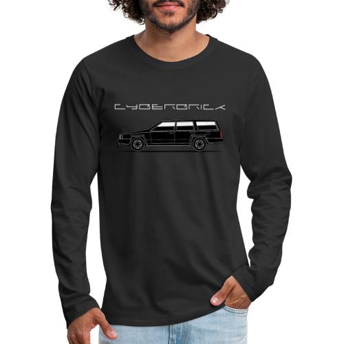 Cyberbrick Future Electric Wagon Black Outlines - Men's Premium Long Sleeve T-Shirt