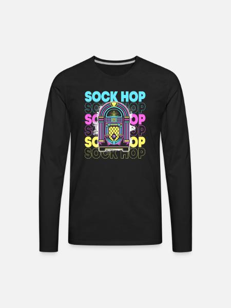 Retro 50s Sock Hop Dance - Men's Premium Long Sleeve T-Shirt - black