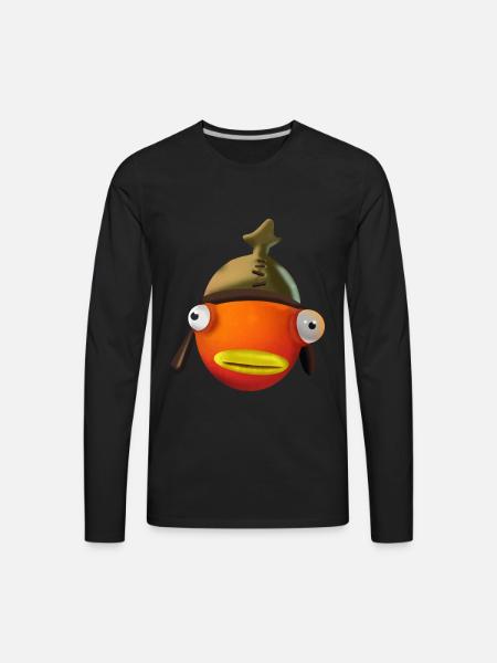 Fish face cartoon - Men's Premium Long Sleeve T-Shirt - black