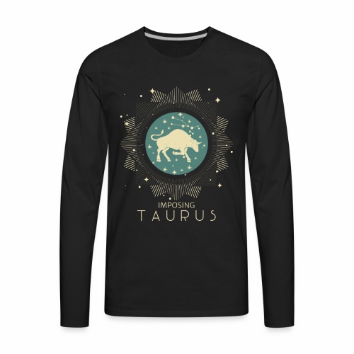 Zodiac Taurus Constellation Bull Star Sign May - Men's Premium Long Sleeve T-Shirt