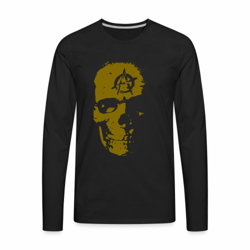 Anarchy Skull Gold Grunge Splatter Dots Gift Ideas - Men's Premium Long Sleeve T-Shirt