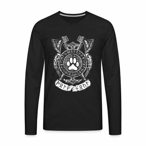 Wolf Soul - paw claw horns axes runes gift ideas - Men's Premium Long Sleeve T-Shirt
