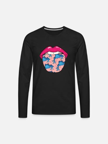 Poison Frog Lips - Men's Premium Long Sleeve T-Shirt - black