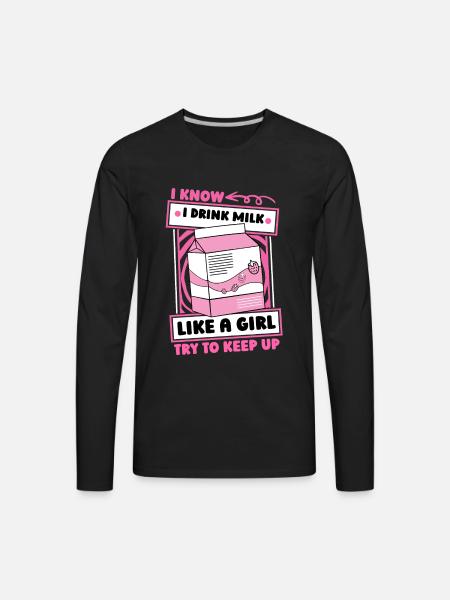 Milk Girl - Men's Premium Long Sleeve T-Shirt - black