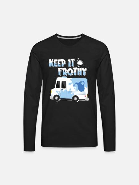 Milk Frothy Milk Truck - Men's Premium Long Sleeve T-Shirt - black