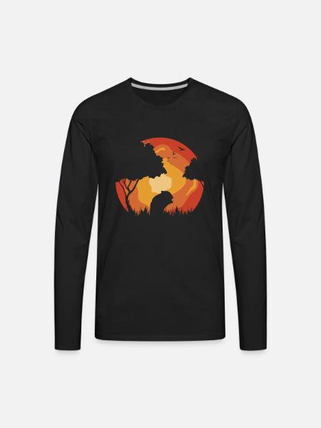 Guinea Pig Cavy Sunset - Men's Premium Long Sleeve T-Shirt - black