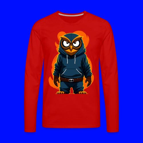 Owl With Hoodie - Men's Premium Long Sleeve T-Shirt