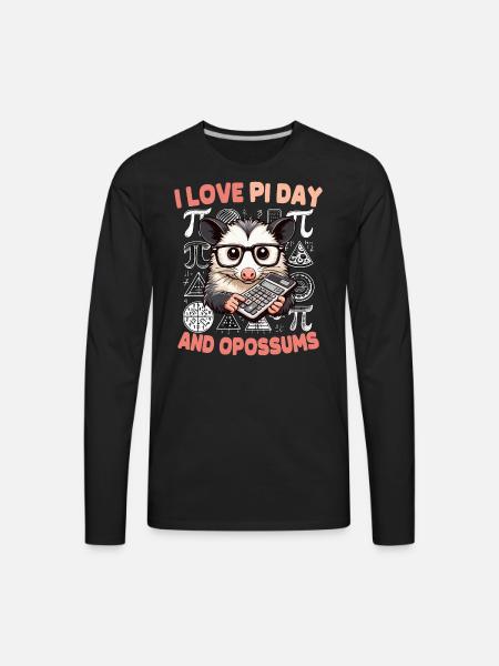 Pi Day Opossum - Men's Premium Long Sleeve T-Shirt - black