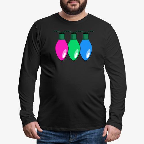 Polysexual Pride Christmas Lights - Men's Premium Long Sleeve T-Shirt